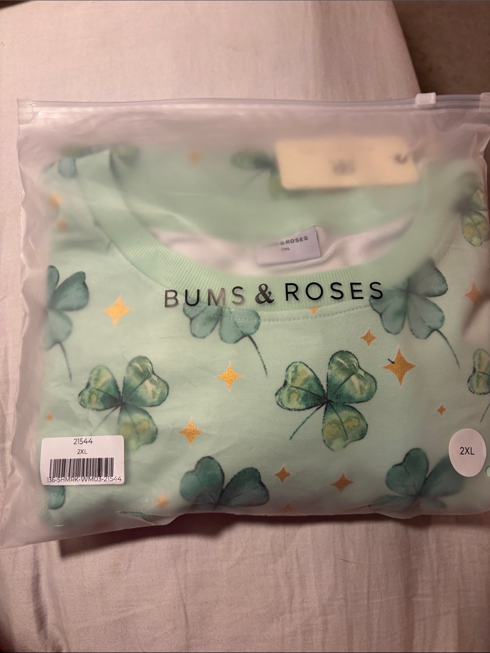 Woman’s Green Clover Crew Neck